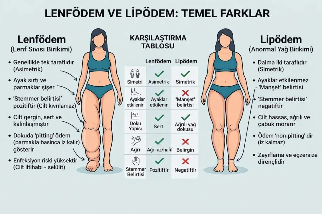 Lipödem ve Lenfödem Farkları